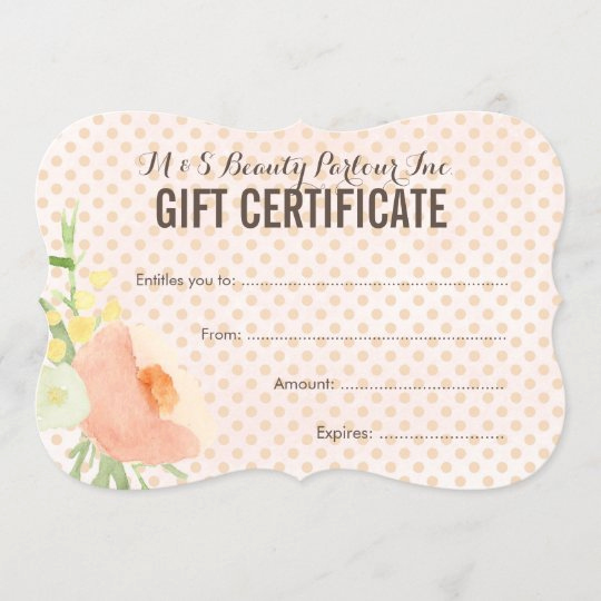 Spa Gift Certificate Template Free Fresh Floral Spa Beautician Gift Certificate Template