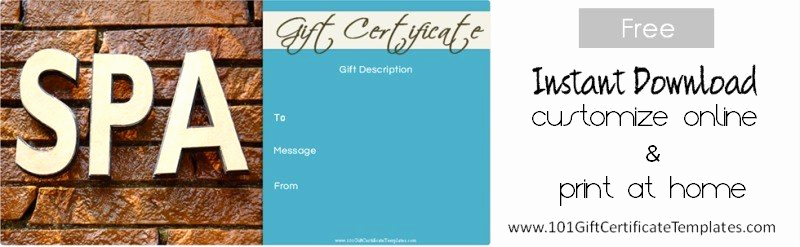 Spa Gift Certificate Template Free Inspirational Spa Gift Certificates