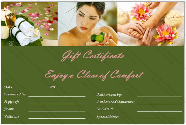 Spa Gift Certificate Template Free Lovely Gift Voucher Templates Gift Certificate Templates