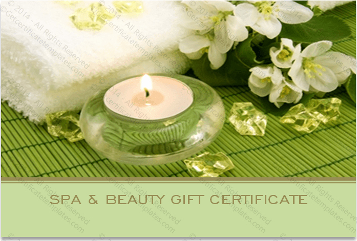 Spa Gift Certificate Template Free Lovely Two Sided Spa Gift Certificate Template