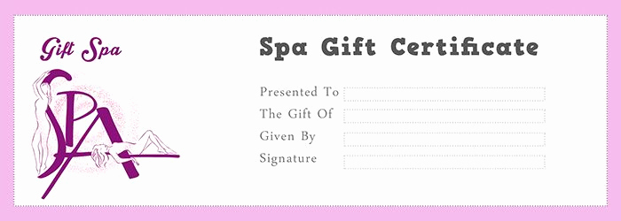 Spa Gift Certificate Template Free New Spa Gift Certificate Template Free Gift Certificate
