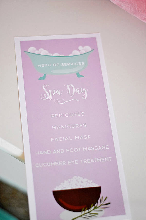 Spa Service Menu Template Fresh 8 Service Menu Templates Psd Vector Eps Ai