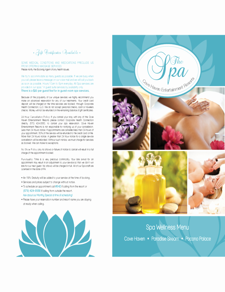 Spa Service Menu Template Lovely Standard Spa Menu Template Free Download