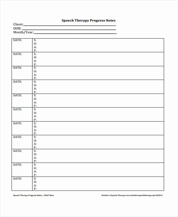 Speech therapy soap Notes Template Beautiful therapy Note Templates 6 Free Word Pdf format Download