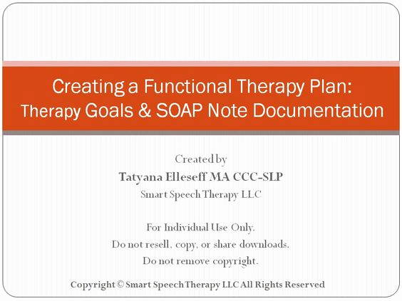 Speech therapy soap Notes Template Elegant Creating A Functional therapy Plan therapy Goals &amp; soap