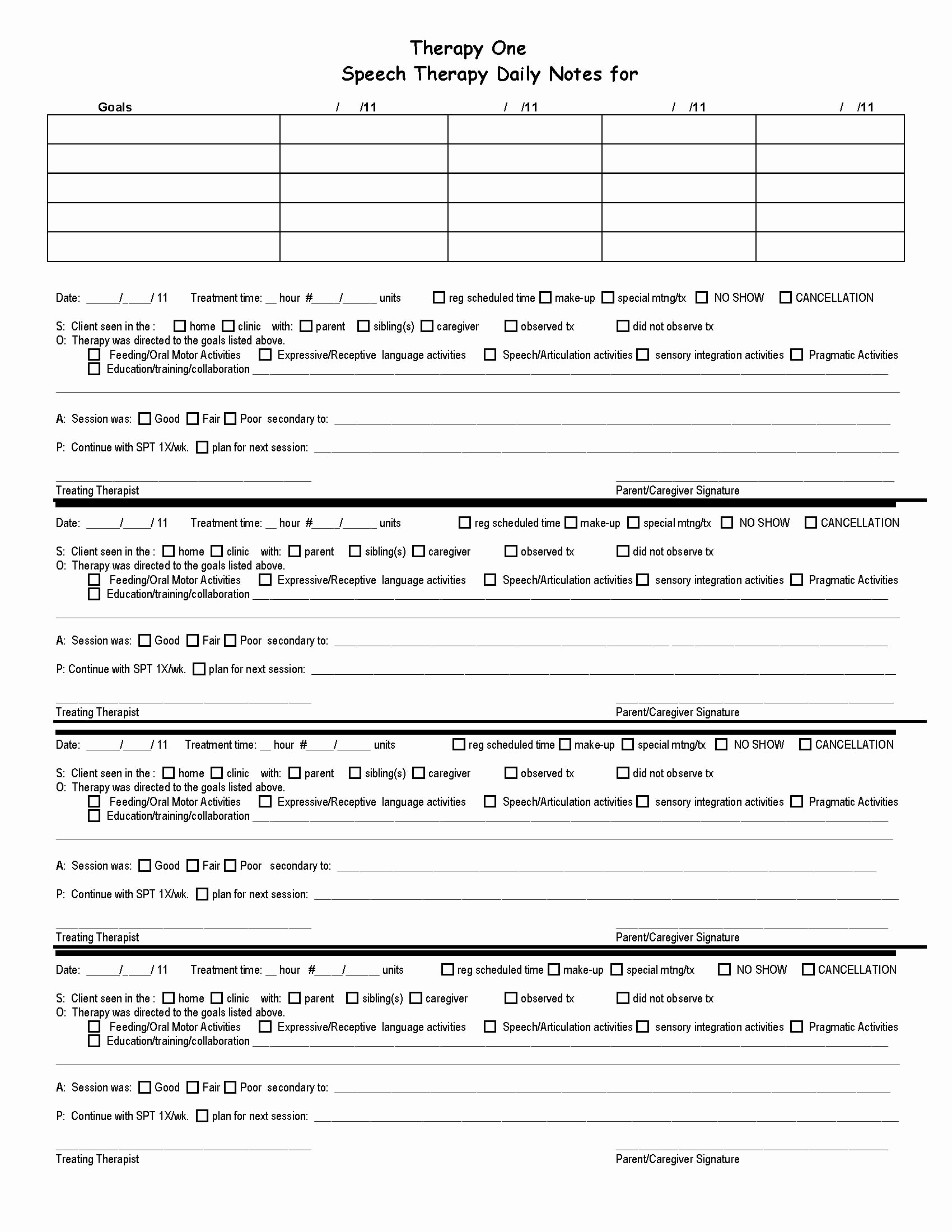 Speech therapy soap Notes Template Elegant therapy form Redesign before and after