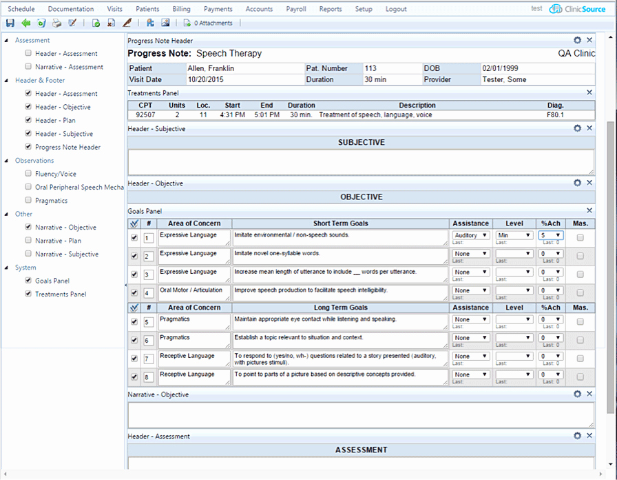 Speech therapy soap Notes Template Luxury Clinicsource Emr &amp; Practice Management