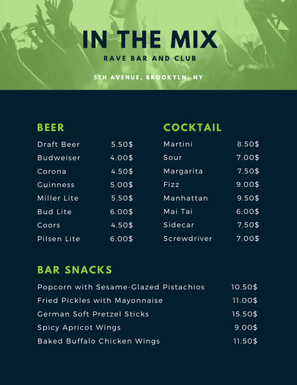 Sports Bar Menu Template Awesome Customize 82 Bar Menu Templates Online Canva