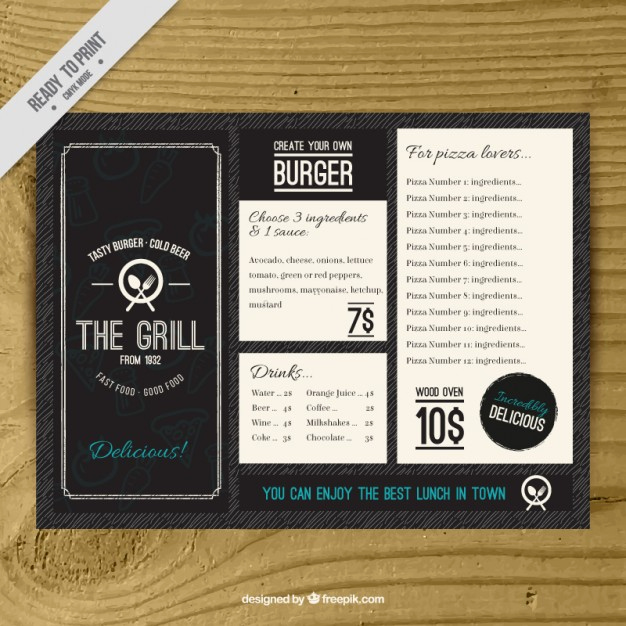 Sports Bar Menu Template New Vintage Burguer Bar Menu Template Vector