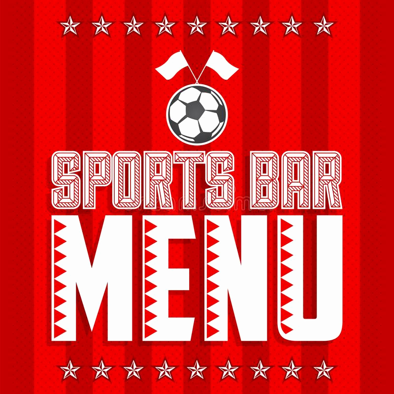 Sports Bar Menu Template Unique Football Sports Bar Menu Card Design Template Stock