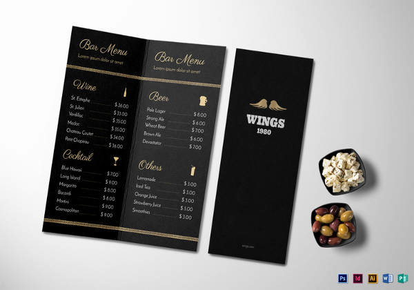 Sports Bar Menu Template Unique Free 30 Bar Menus Templates In Illustrator