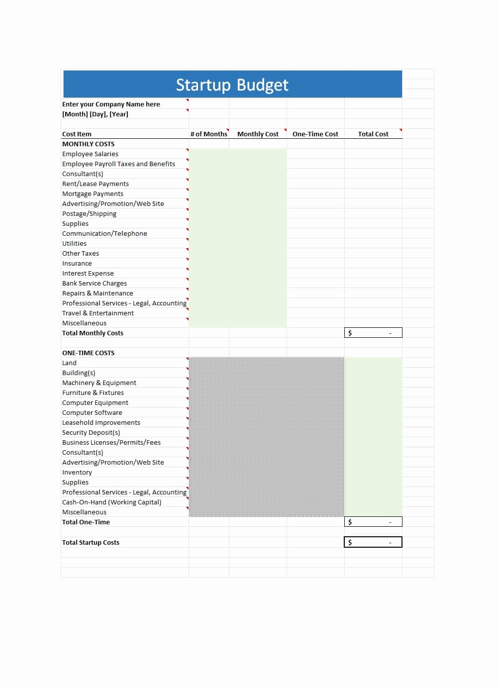 Start Up Business Budget Template Luxury 50 Best Startup Bud Templates Free Download Templatelab