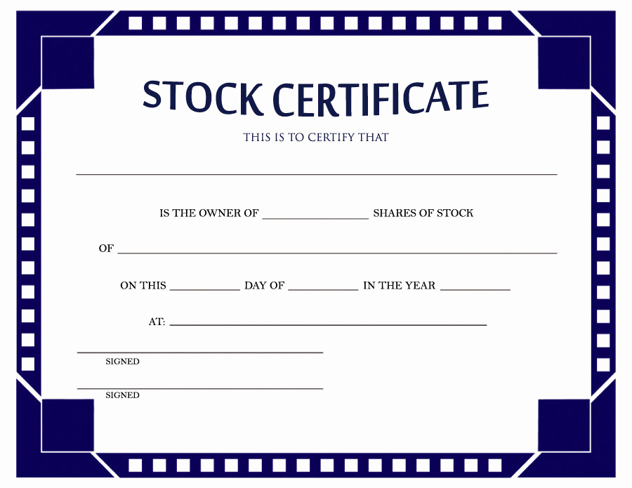Stock Certificate Template Free Inspirational 41 Free Stock Certificate Templates Word Pdf Free