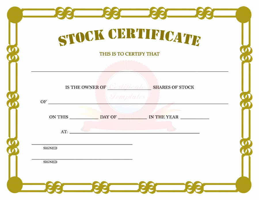 Stock Certificate Template Free Luxury 41 Free Stock Certificate Templates Word Pdf Free
