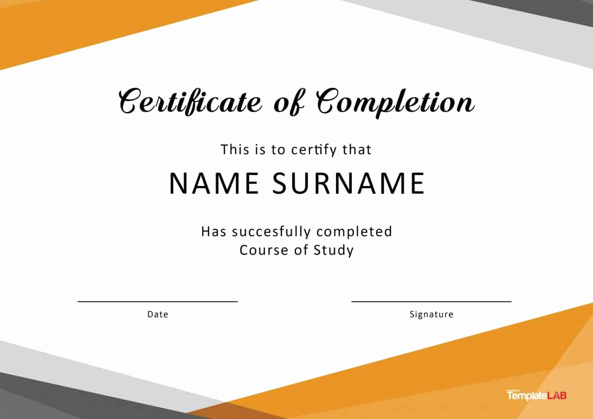 Template for Certificate Of Completion Awesome 40 Fantastic Certificate Of Pletion Templates [word