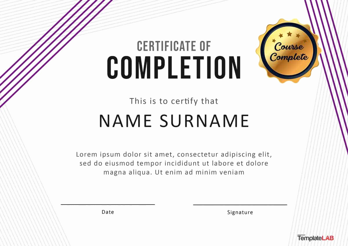 Template for Certificate Of Completion Best Of 40 Fantastic Certificate Of Pletion Templates [word