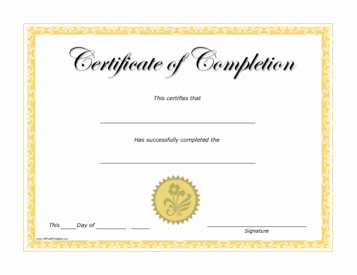 Template for Certificate Of Completion Elegant Certificate Templates