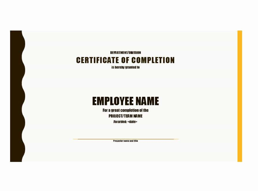 Template for Certificate Of Completion Fresh 40 Fantastic Certificate Of Pletion Templates [word