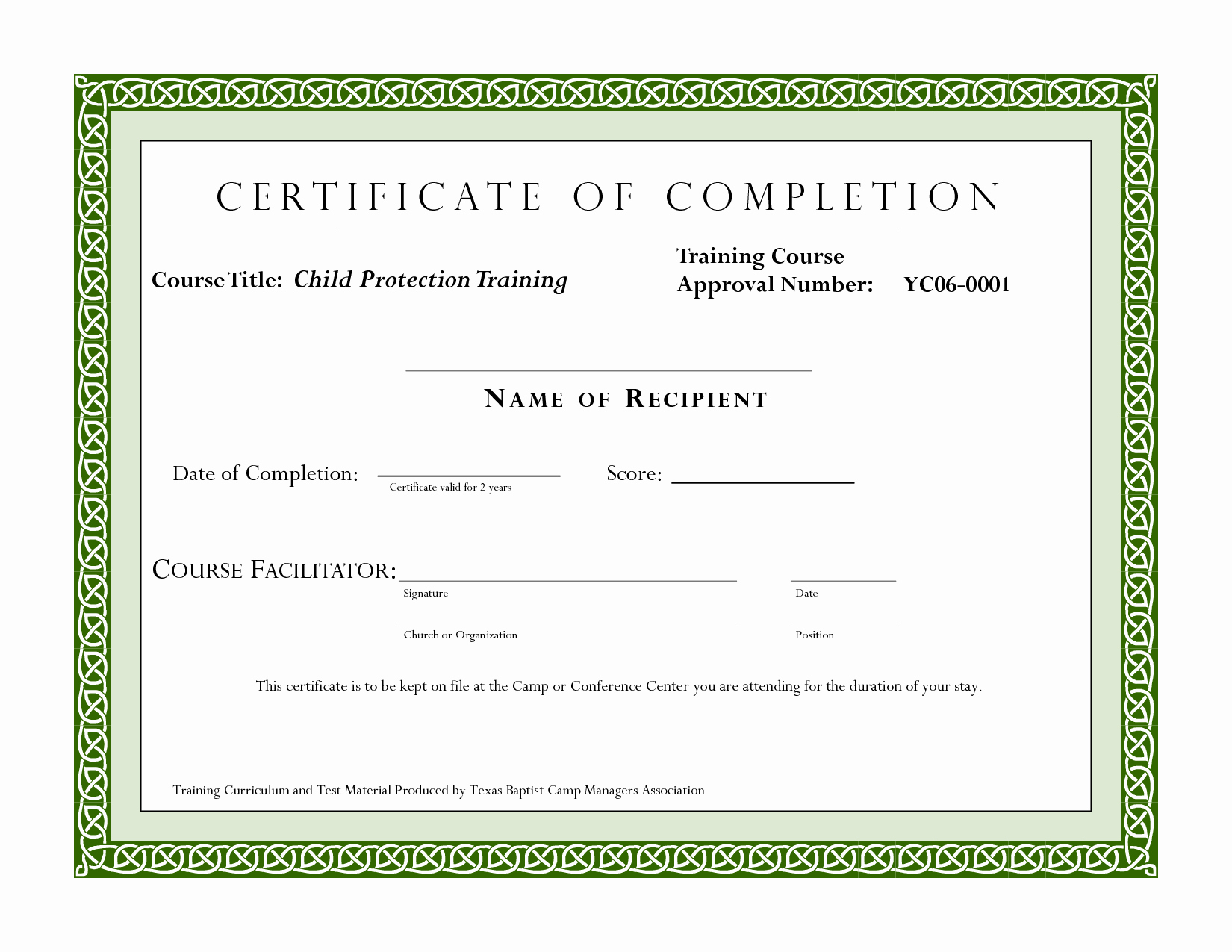 Template for Certificate Of Completion Lovely Course Pletion Certificate Template