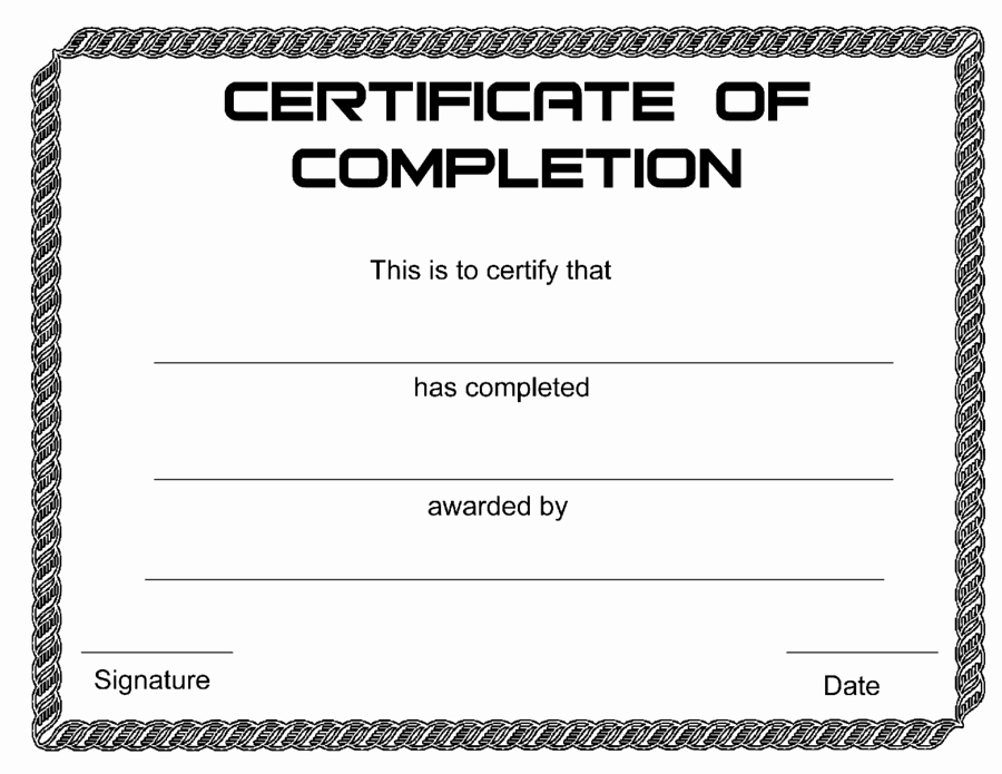 Template for Certificate Of Completion Unique Pletion Certificate Template Docs Example Pdf