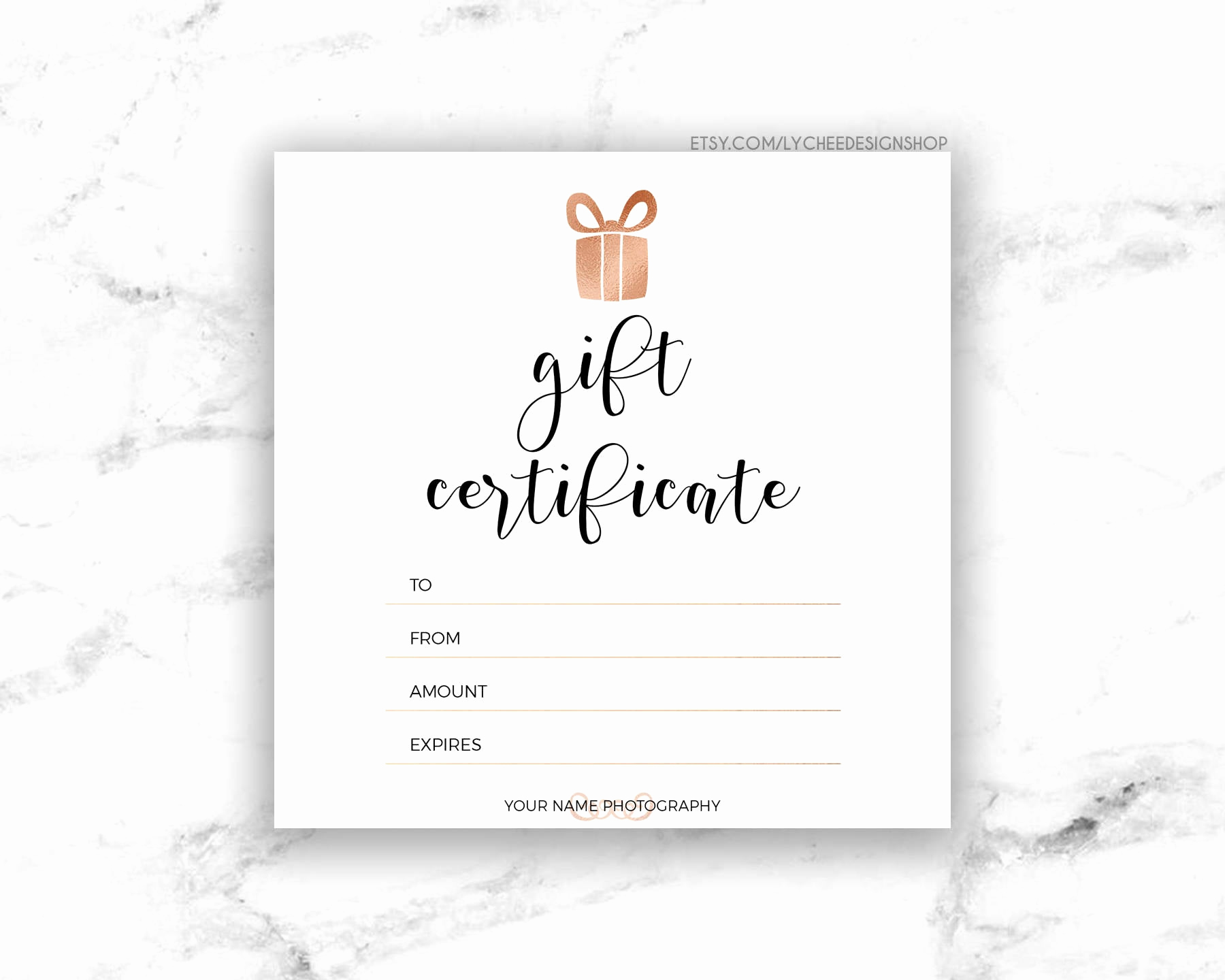 Template for Gift Certificate Best Of Printable Rose Gold Gift Certificate Template Editable
