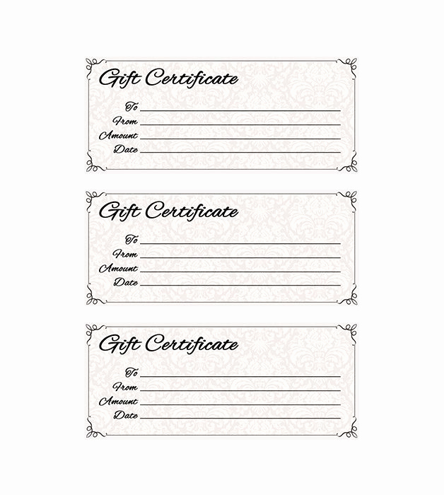 Template for Gift Certificate Elegant Classic Antique Gift Certificate