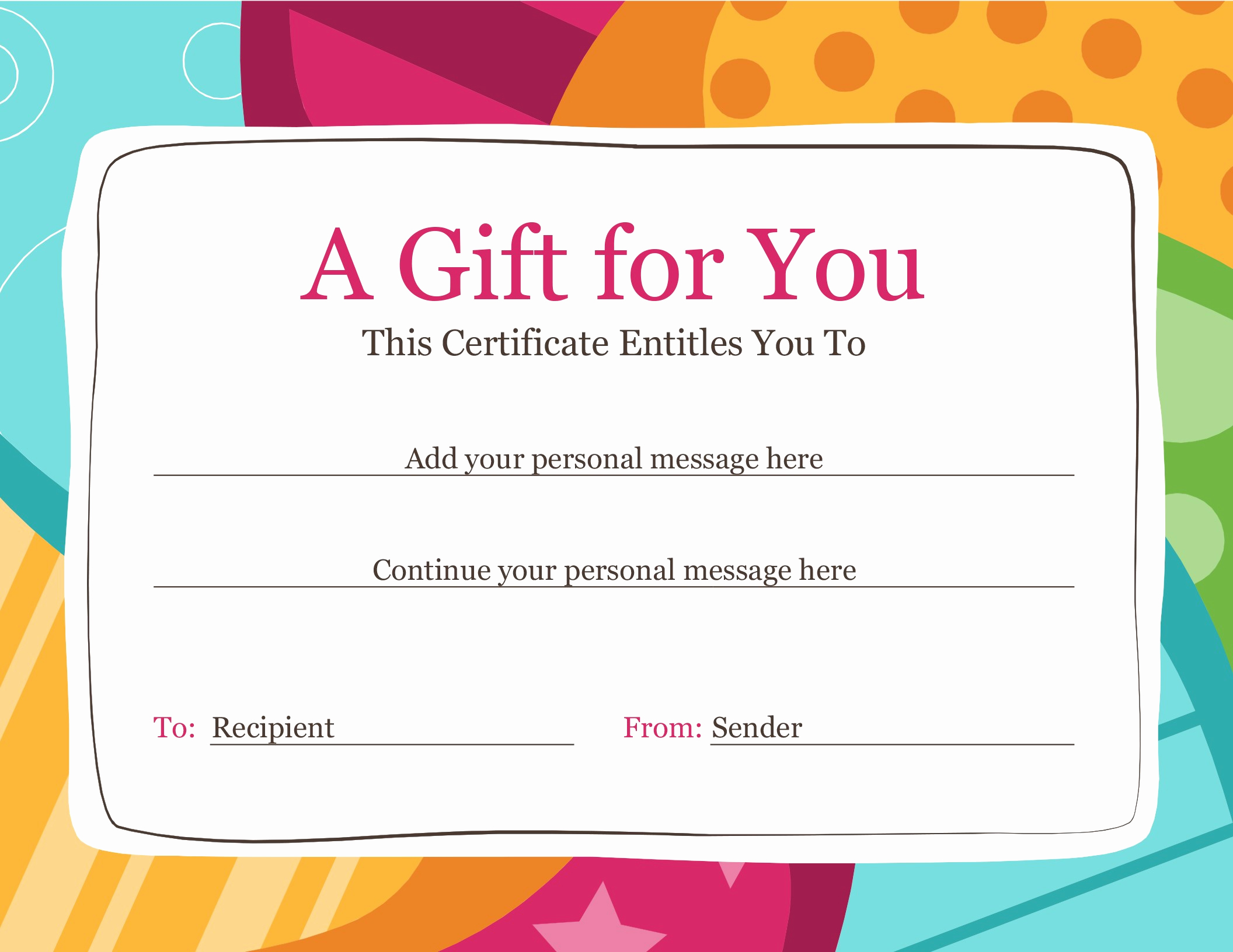 Template for Gift Certificate Fresh Certificates Fice