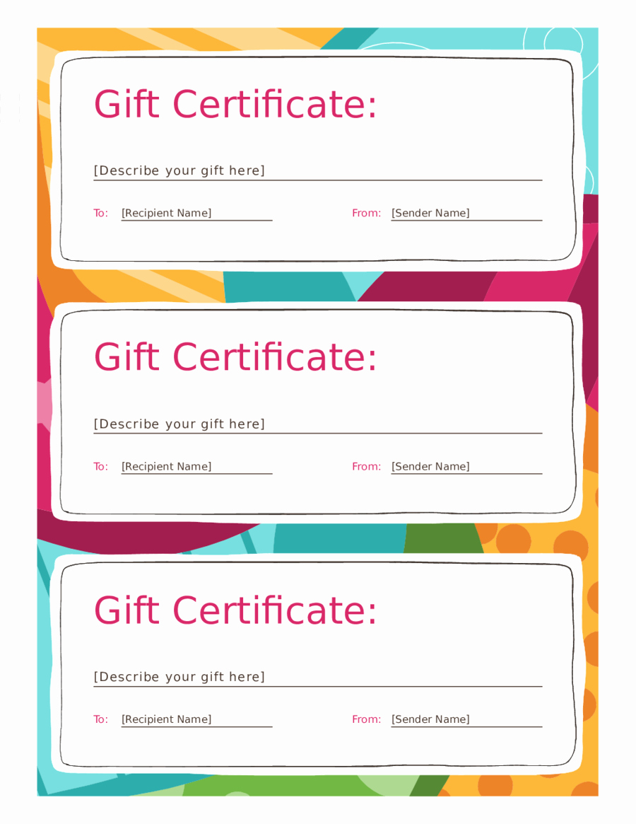 Template for Gift Certificate New Certificate Templates November 2018