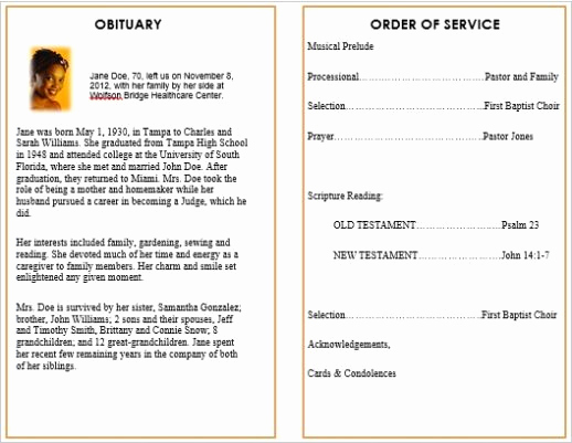 Template for Memorial Service Awesome Memorial Bulletins for Funerals