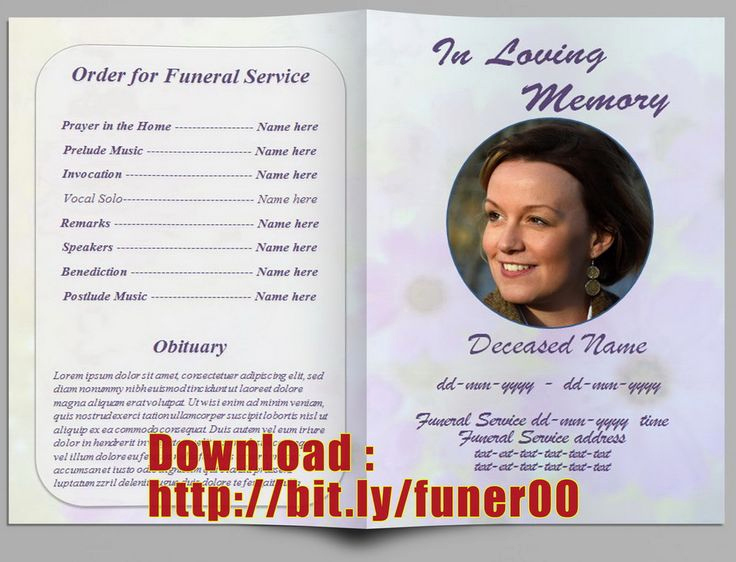 Template for Memorial Service Best Of Pin by Free Funeral Program Template On Free Memorial