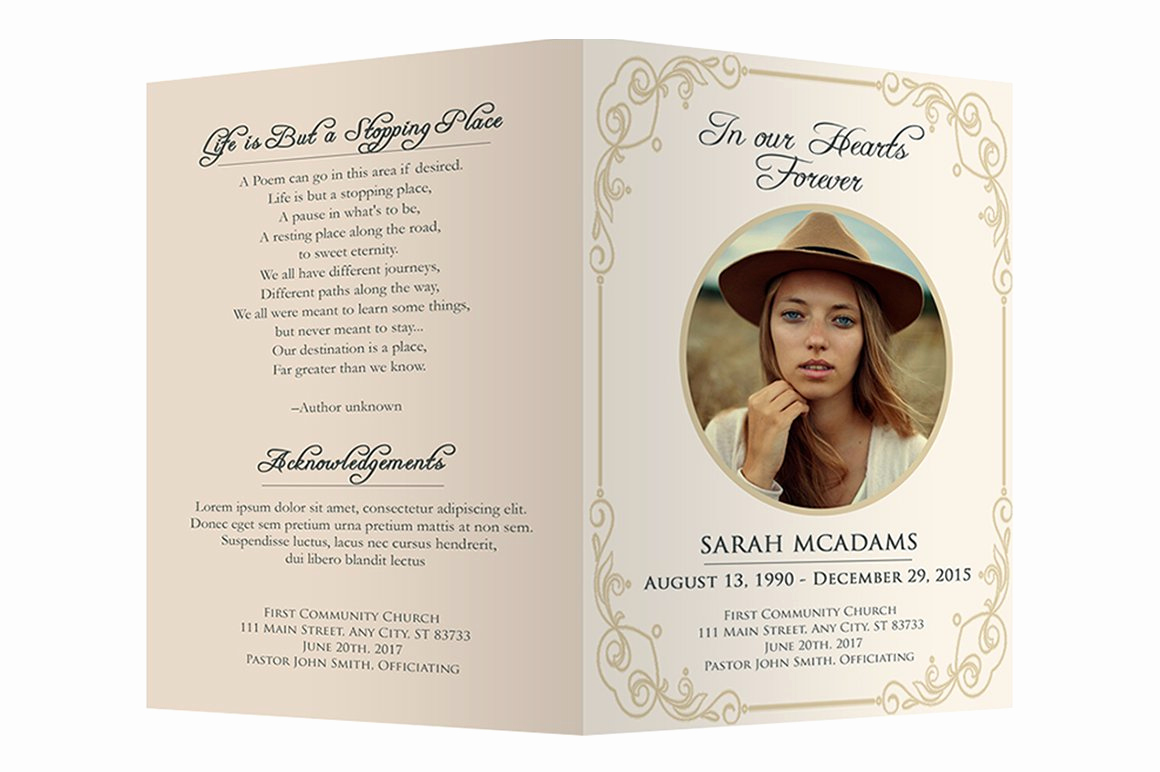 Template for Memorial Service Inspirational Funeral Program Template Brochure Templates Creative