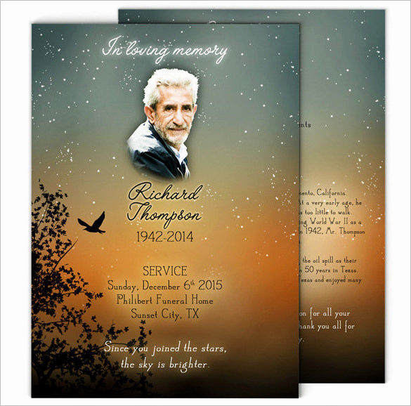 Template for Memorial Service Luxury 14 Obituary Program Template Free Download