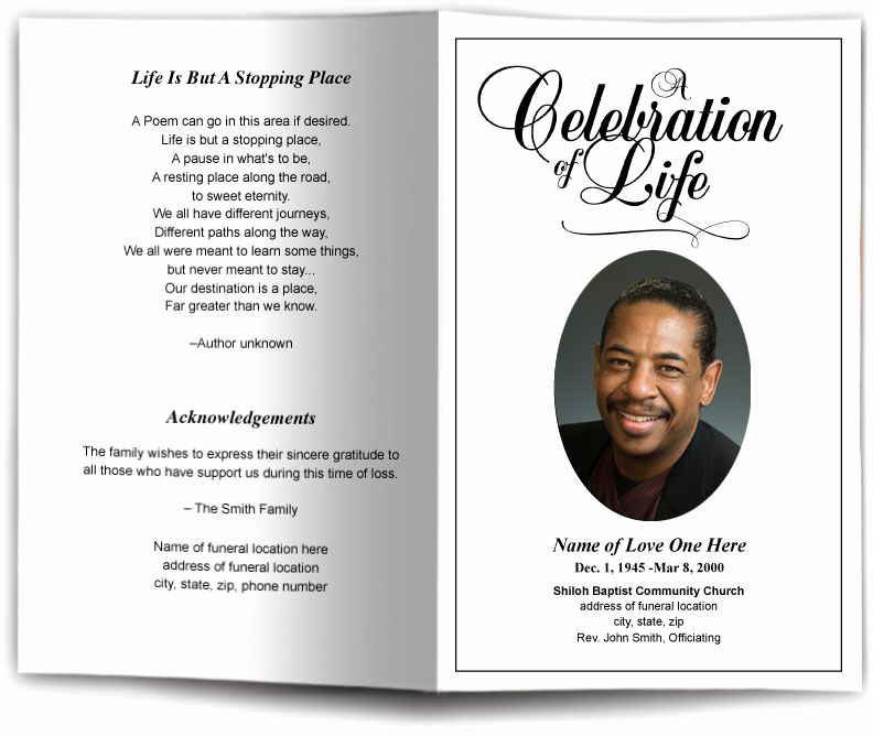 Template for Memorial Service Luxury Funeral Program Obituary Templates