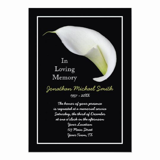 Template for Memorial Service Luxury Memorial Service Invitation Announcement Template