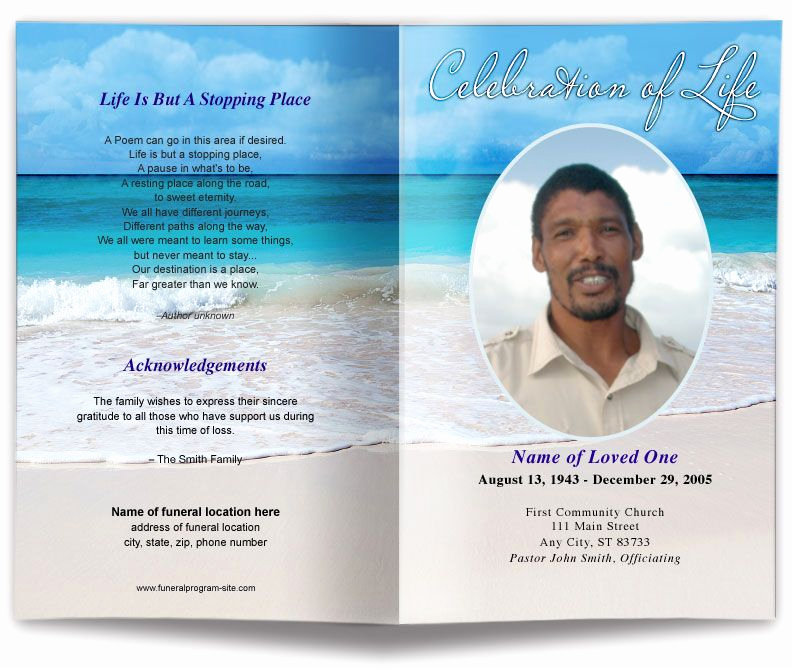 Template for Memorial Service New Free Editable Funeral Program Template