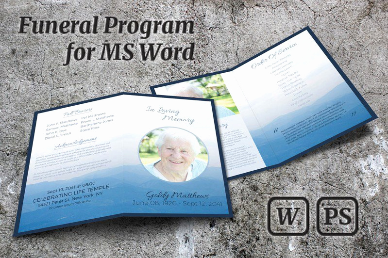 Template for Memorial Service Unique Memorial Service Program Template Brochure Templates