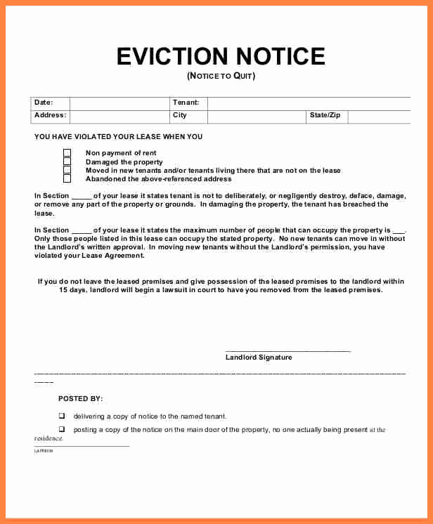 Tenant Eviction Notice Template Best Of 4 Tenant Eviction Notice Template