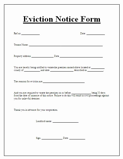 Tenant Eviction Notice Template New Printable Tenant Eviction Notice