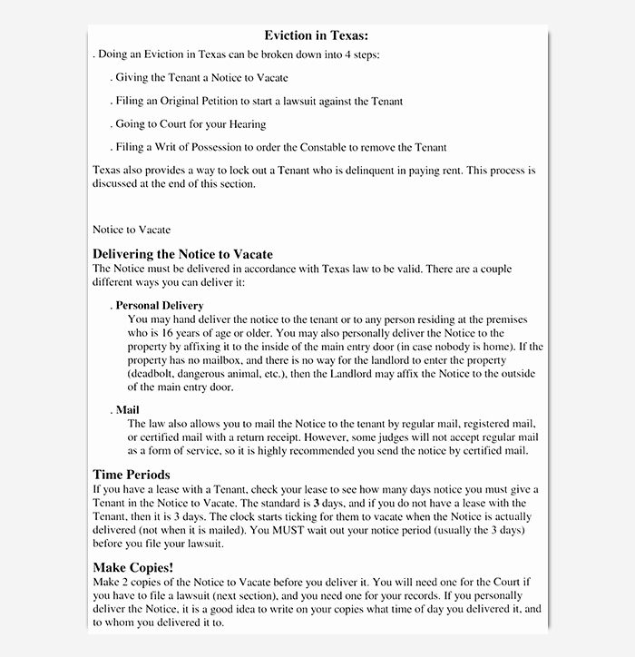 Texas Eviction Notice Template Best Of Eviction Notice 24 Sample Letters &amp; Templates