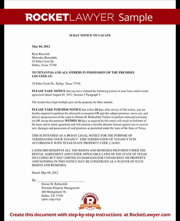 Texas Eviction Notice Template Unique Eviction Notice Texas Free Tx 3 Day Eviction Notice