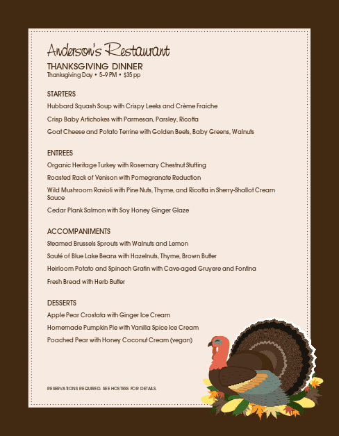 Thanksgiving Day Menu Template Awesome Family Thanksgiving Menu