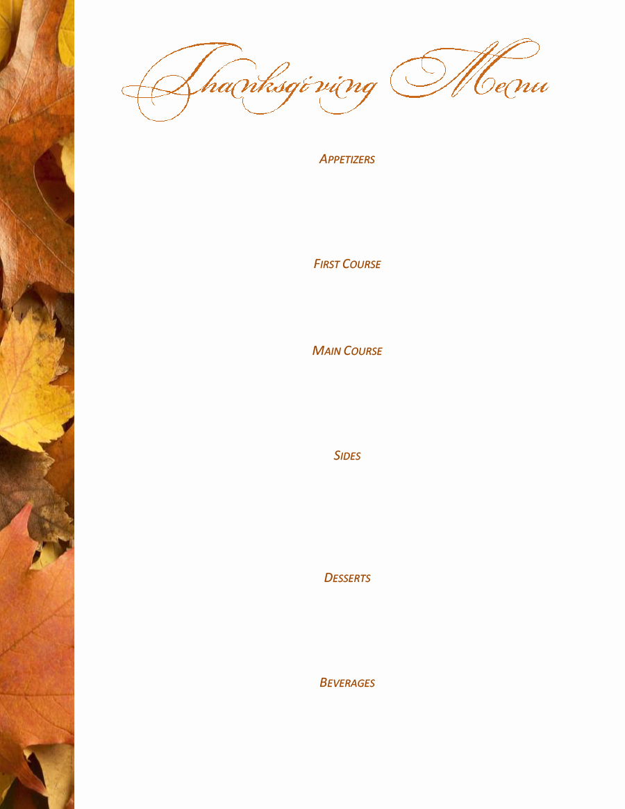 Thanksgiving Day Menu Template New 35 Awesome Thanksgiving Menu Templates Template Lab