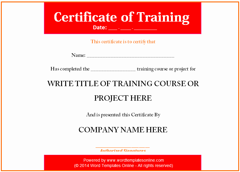 Training Certificate Template Doc Beautiful Certificate Of Pletion