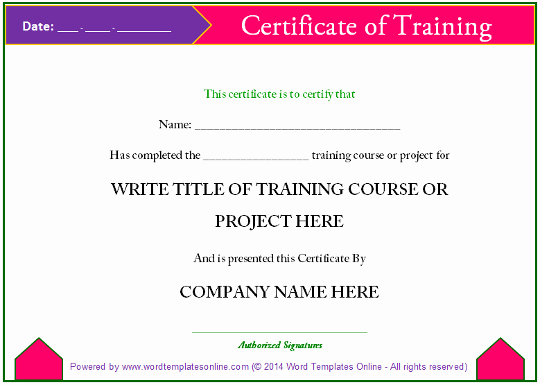 Training Certificate Template Doc Best Of Training Certificate Template Word