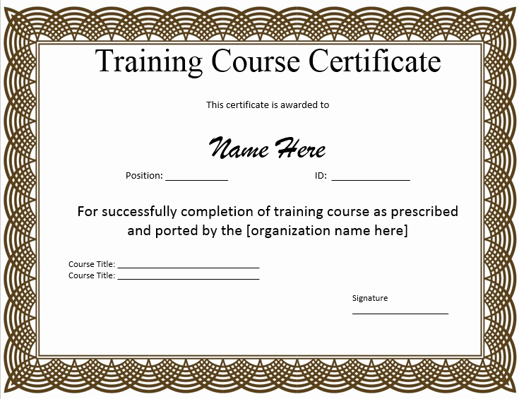Training Certificate Template Doc Luxury 11 Free Sample Training Certificate Templates Printable