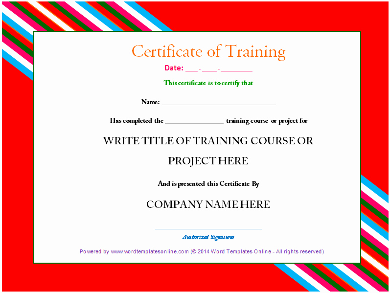 Training Certificate Template Doc Unique Professional Training Certificate Template From Word