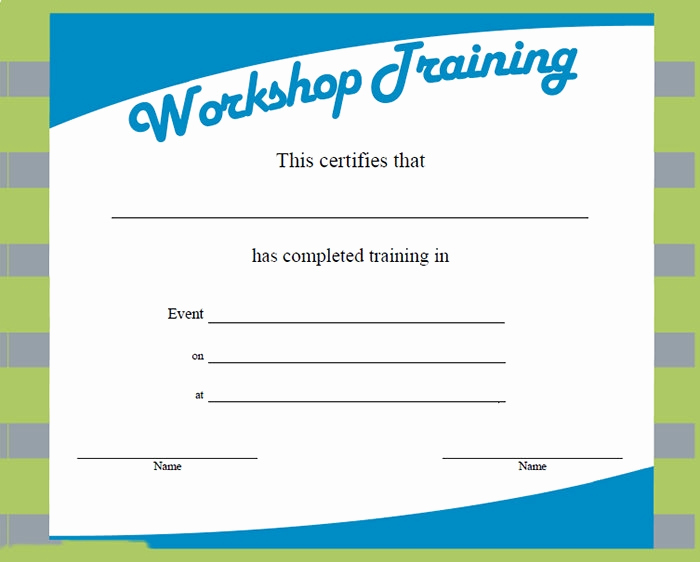 Training Certificate Template Free Download Unique Training Certificate Template – 21 Free Word Pdf Psd