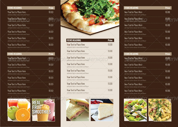 Tri Fold Menu Template Free Fresh 22 Tri Fold Menu Templates – Free Sample Example format