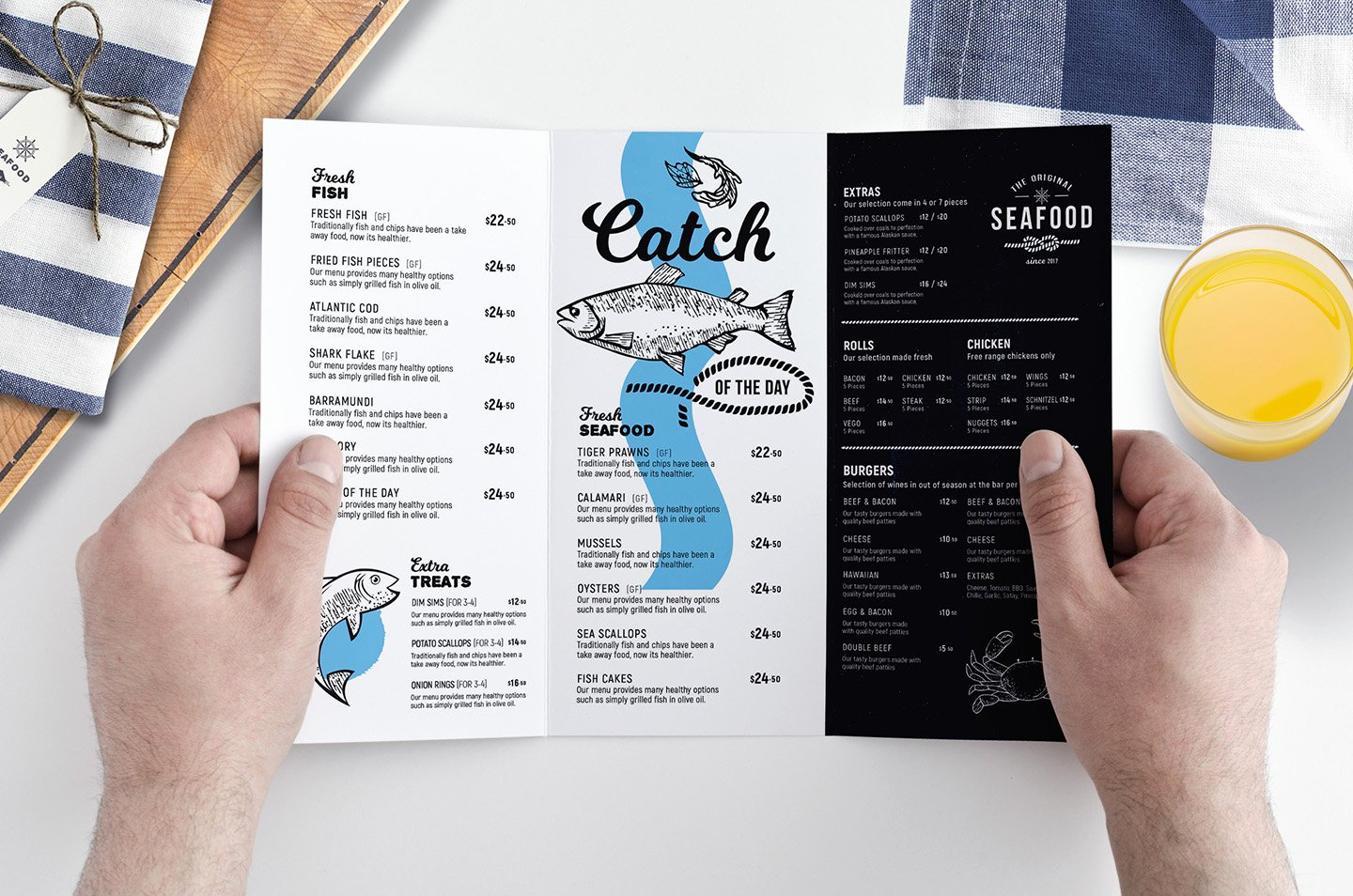 Tri Fold Menu Template Free Fresh Tri Fold Seafood Menu Template Brochure Templates