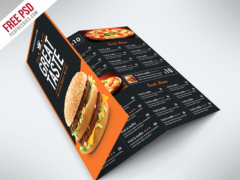 Tri Fold Menu Template Free Luxury Freebie Fast Food Menu Trifold Brochure Free Psd by Psd